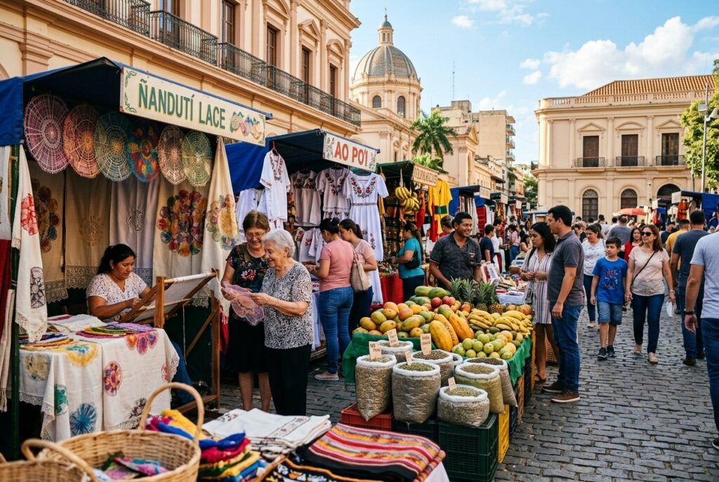 Feria de artesanía paraguaya