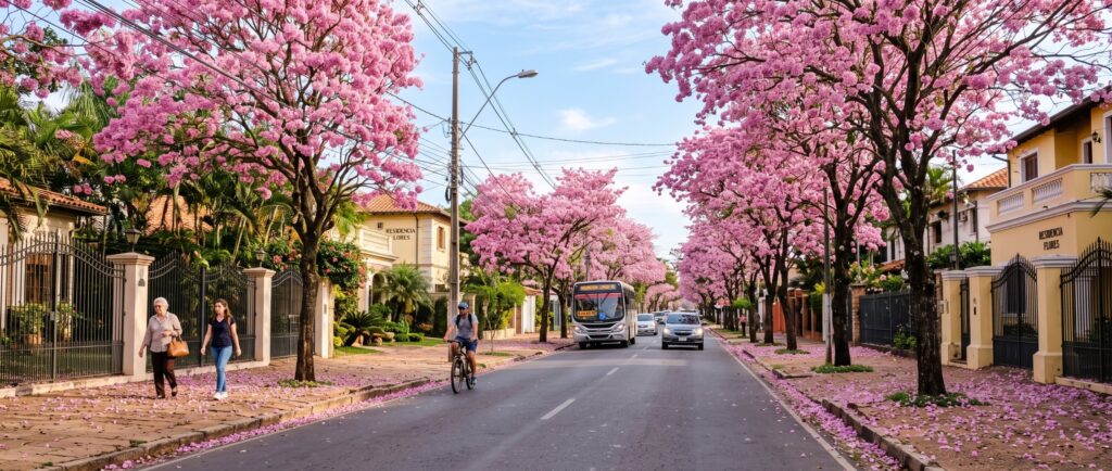 Lapachos florecidos en Asunción