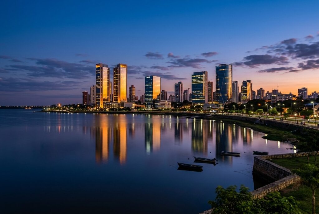 Skyline de Asunción desde la bahía